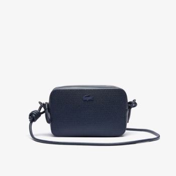 Lacoste Chantaco Matte Piqué Leather Shoulder Bag - Taška Pánské Tmavě Blankyt Blankyt | CZ-23tDjh